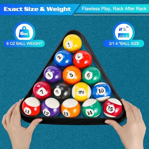 Pool Balls Billiard Set – 16 Regulation Billiard Balls for Pool Table, Pool