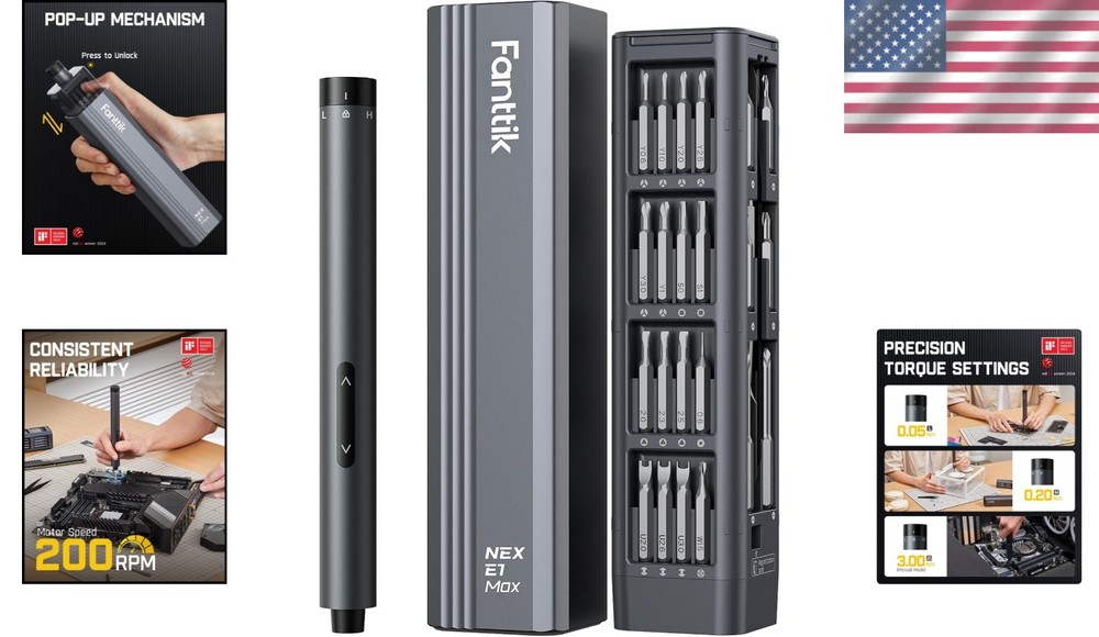 Fanttik E1 Max: Compact Precision Screwdriver 3Nm Torque - Ideal for Electronics