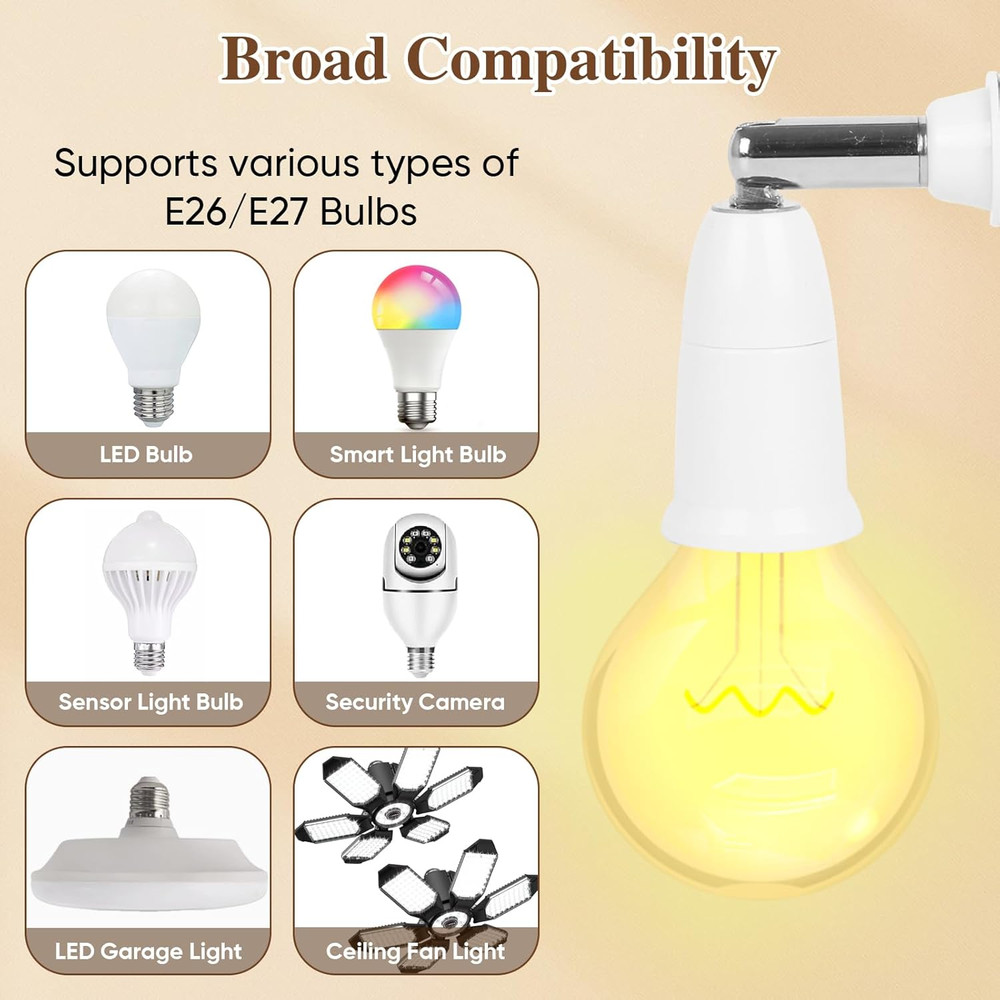 3 Pack Light Socket Extender, E26/E27 4.5 Inch Light Socket Extension, Vertical