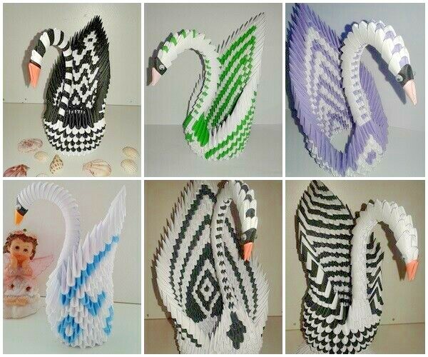 3D origami swan - many patterns