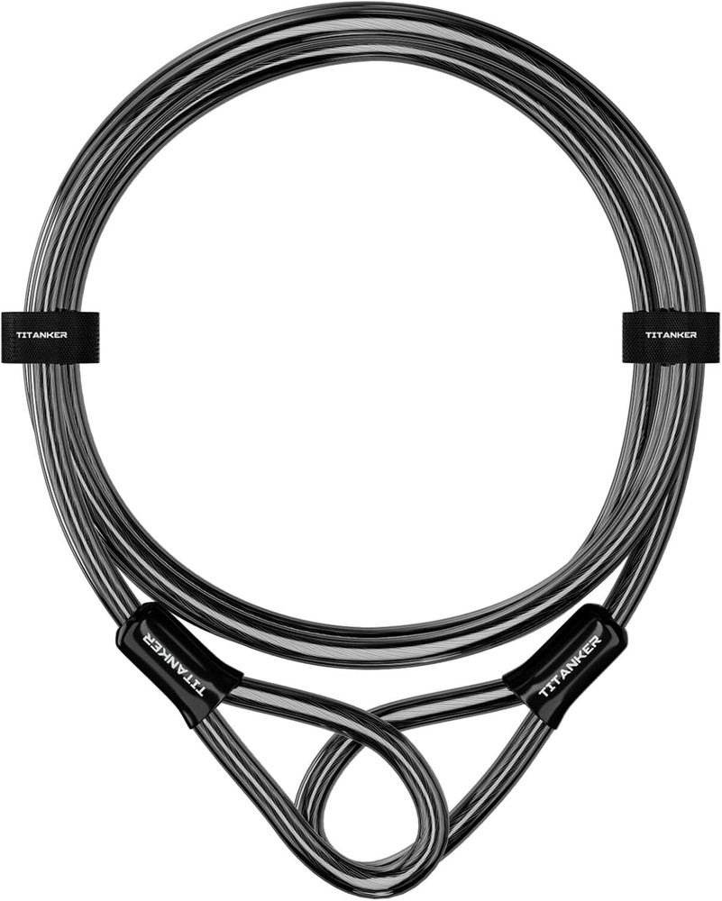 Bike Lock Cable,12mm Thick Security Cable with Loops (4ft)