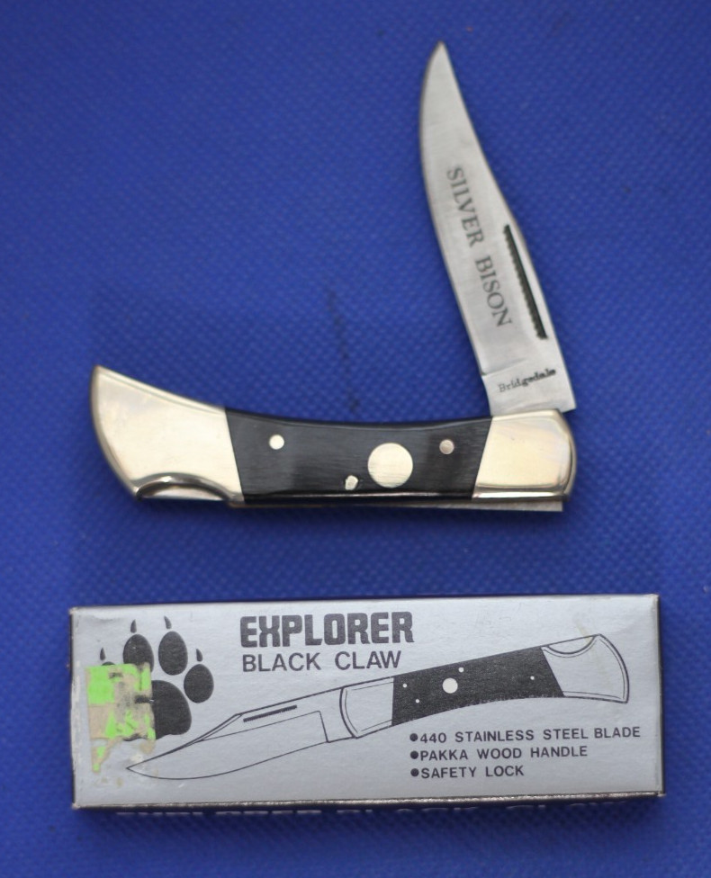 Vintage Gutmann Cutlery, Explorer, Black Claw Lockback, NOS, NIB
