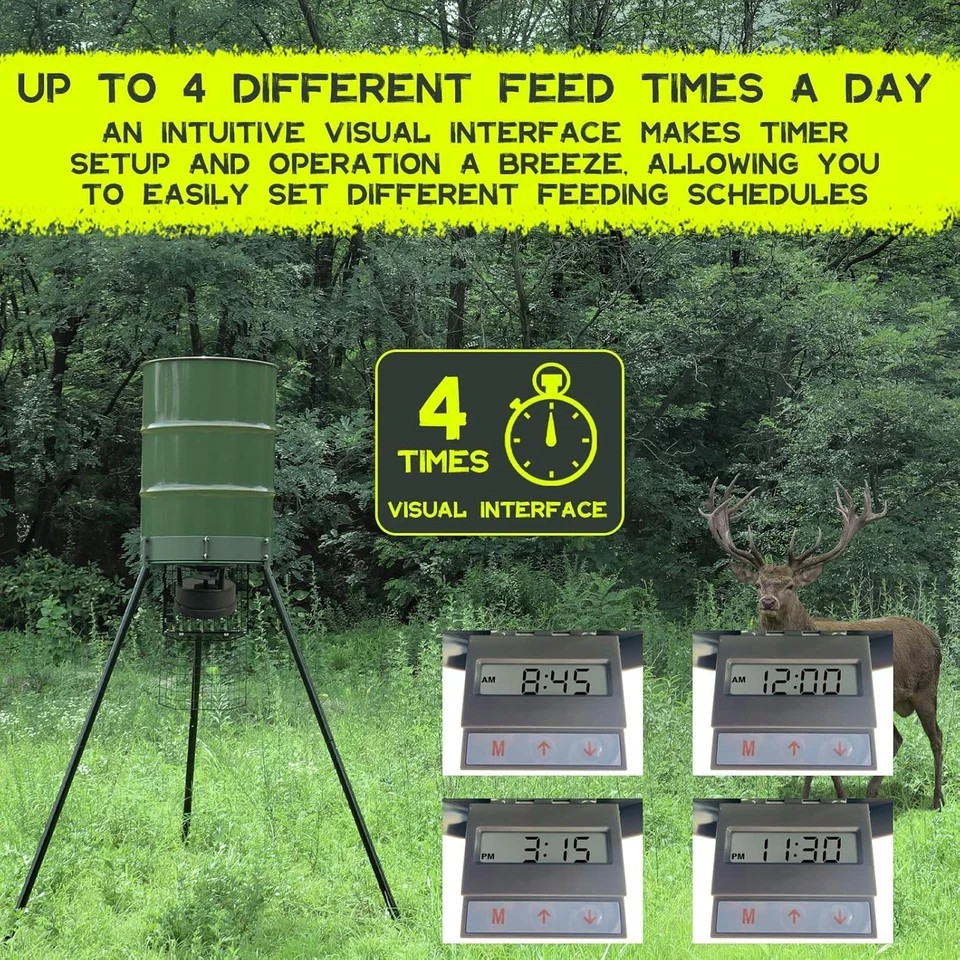 Highwild Deer Feeder Kit - Digital Timer - Metal Spin Plate - Easy Setup - Al...