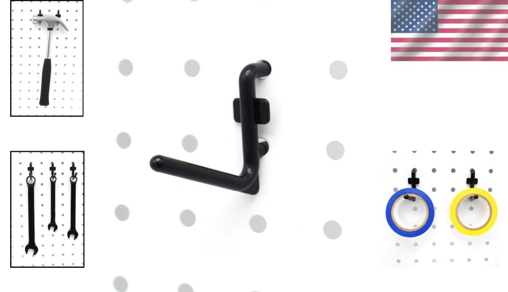 Space-Saving 100PK L-Style Pegboard Hooks - Easy Install, Weight Capacity 100kg