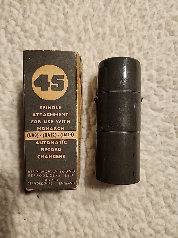 Vtg Birmingham 45 Record Spindle Attachment For Monarch Automatic Record Changer