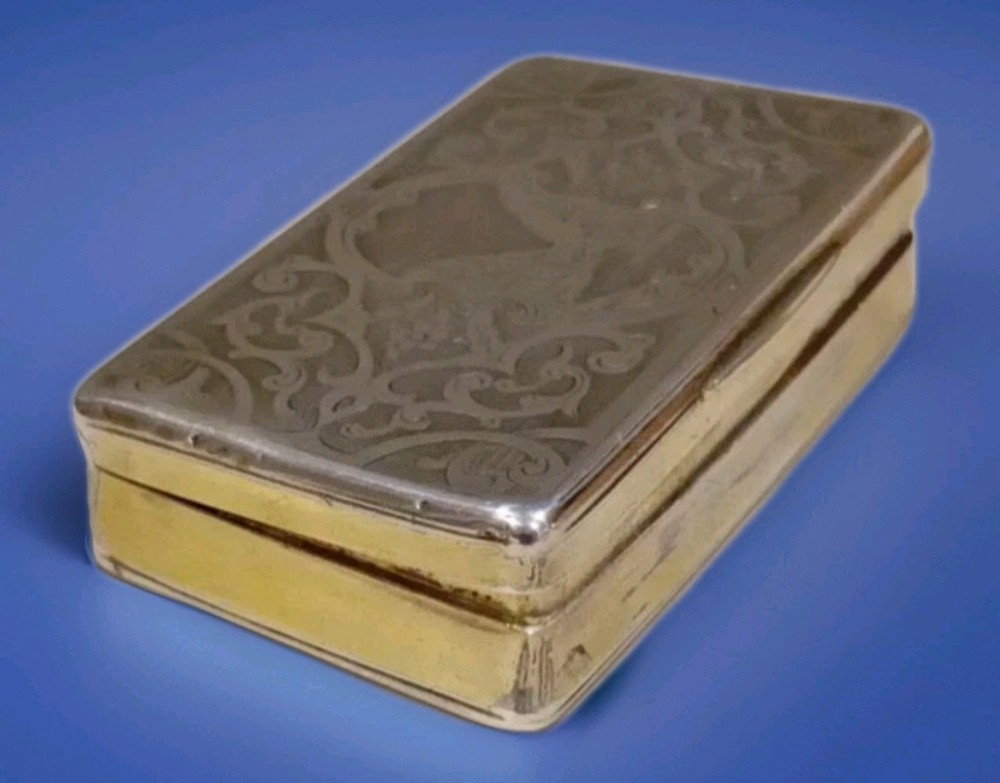 Solid Silver Antique Snuff Box Circa 1830 Vienna Nathan Oppenheim.
