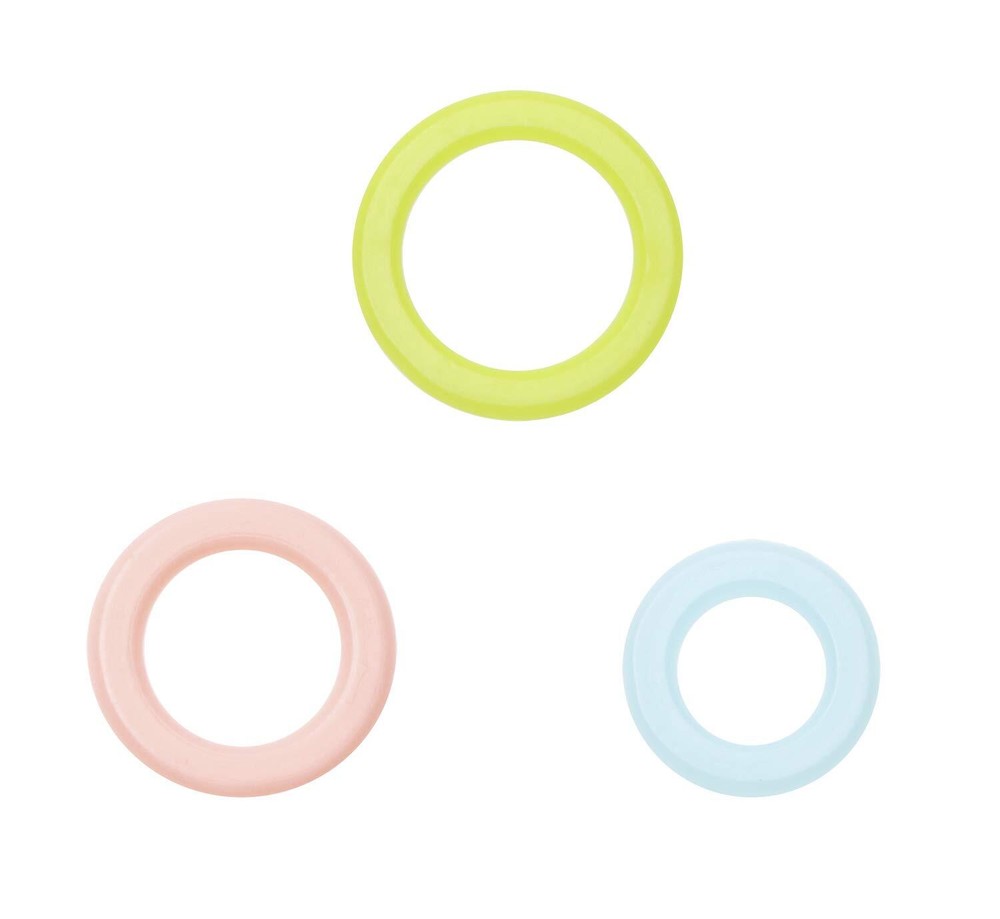 300 Pcs 3 Sizes Knitting Marker Round Rings Colored
