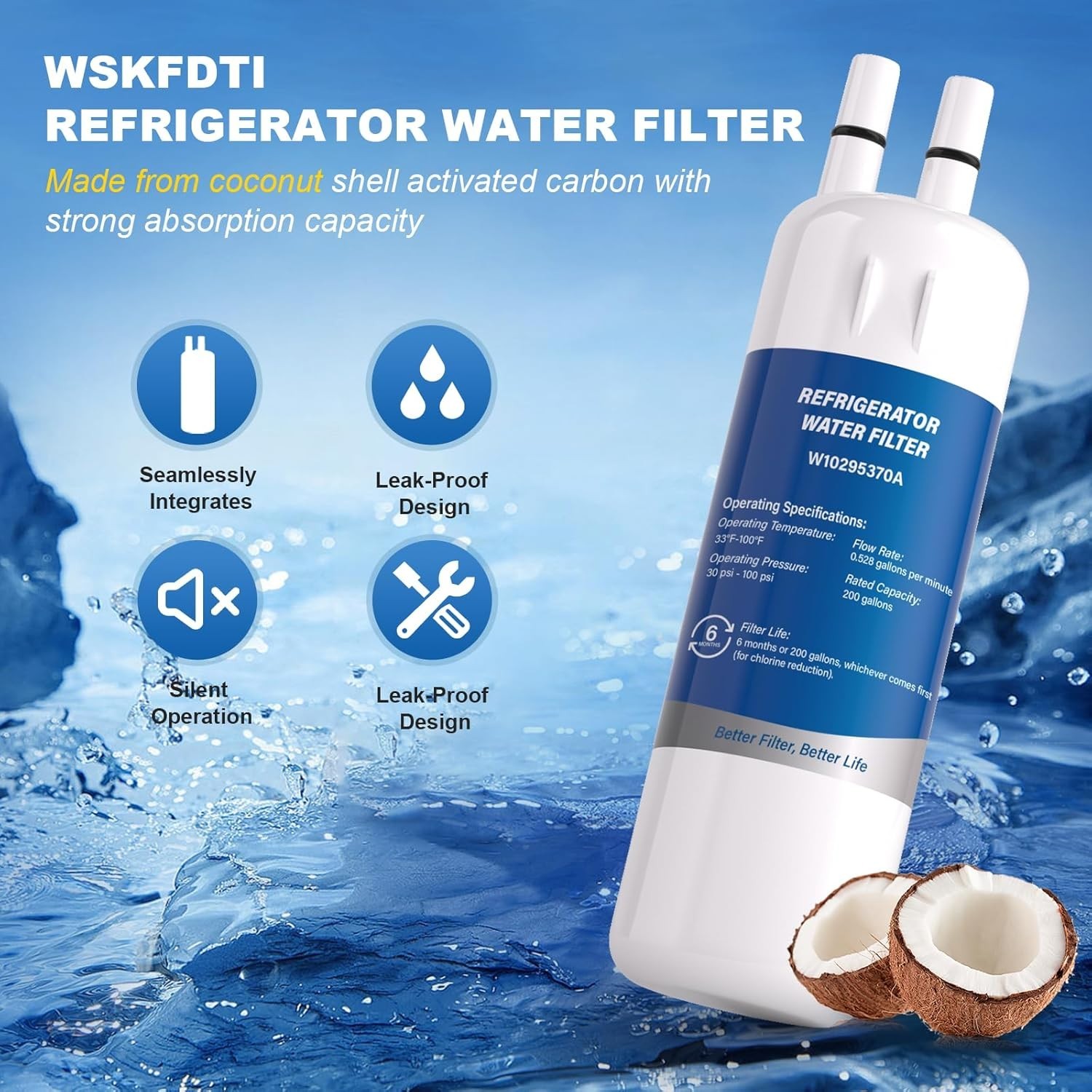 Whirlpool EDR1RXD1 Refrigerator Water Filter 1 | OEM Certified | 3- Pack Genuine