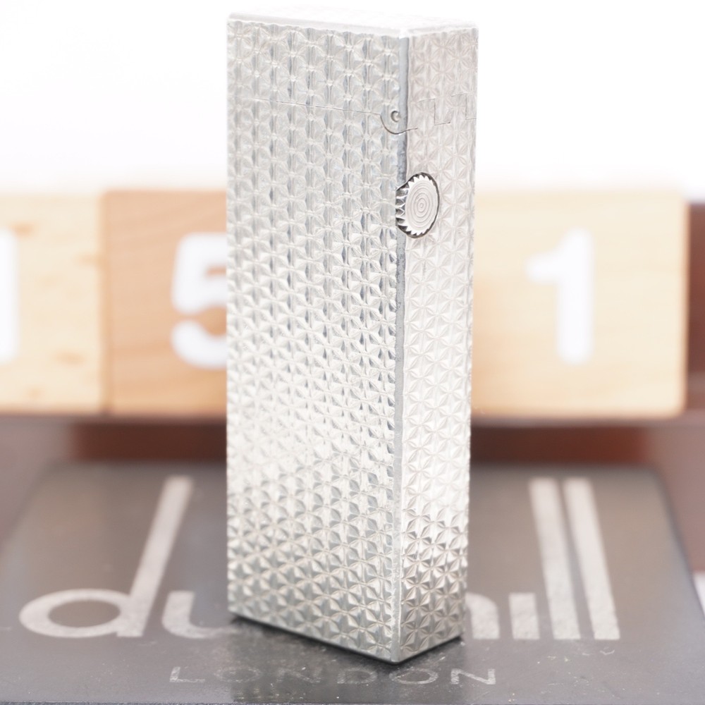 Dunhill Lighter Silver Botanical Pattern_Ultrasonically Cleaned_Working