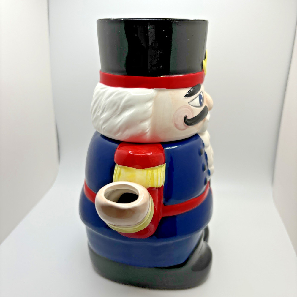 Christmas Nutcracker Tea Pot Ceramic Multi-color 8.5" Tall