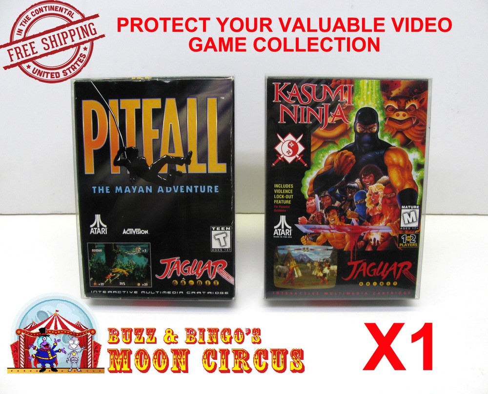 1x CLEAR PLASTIC PROTECTIVE BOX/SLEEVE FOR ATARI JAGUAR GAME BOXES (SIZE A)