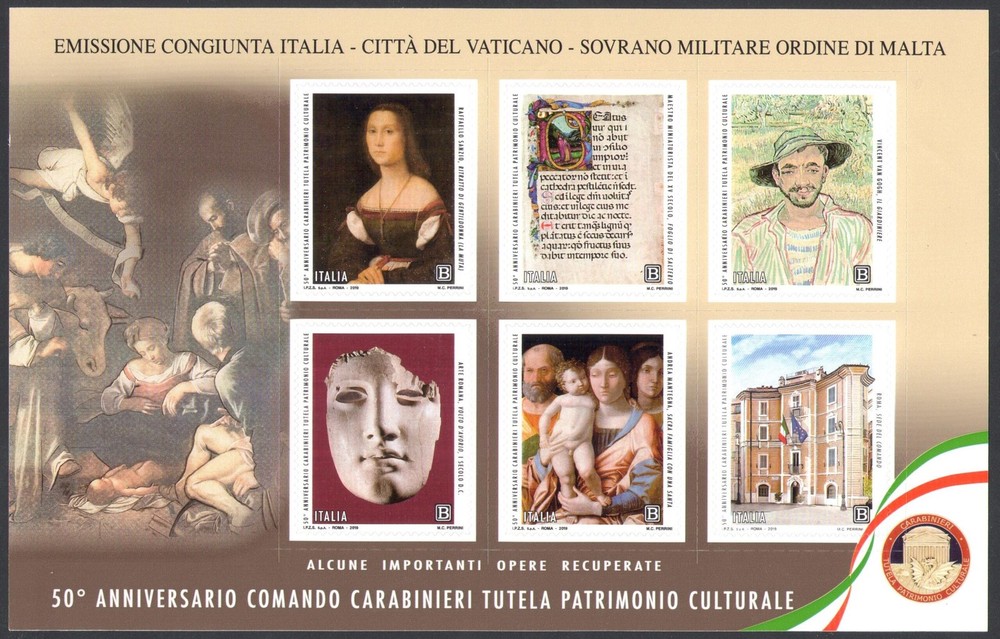 2019 Italy, complete year, 73 values + 5 sheets, MNH**