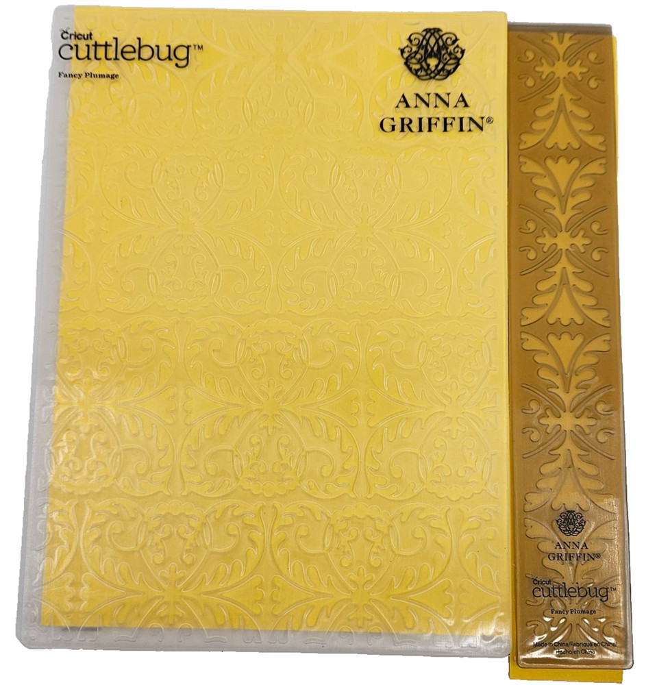 Anna Griffin Cuttlebug Fancy Plumage 5" x 7" Embossing Folder and Border