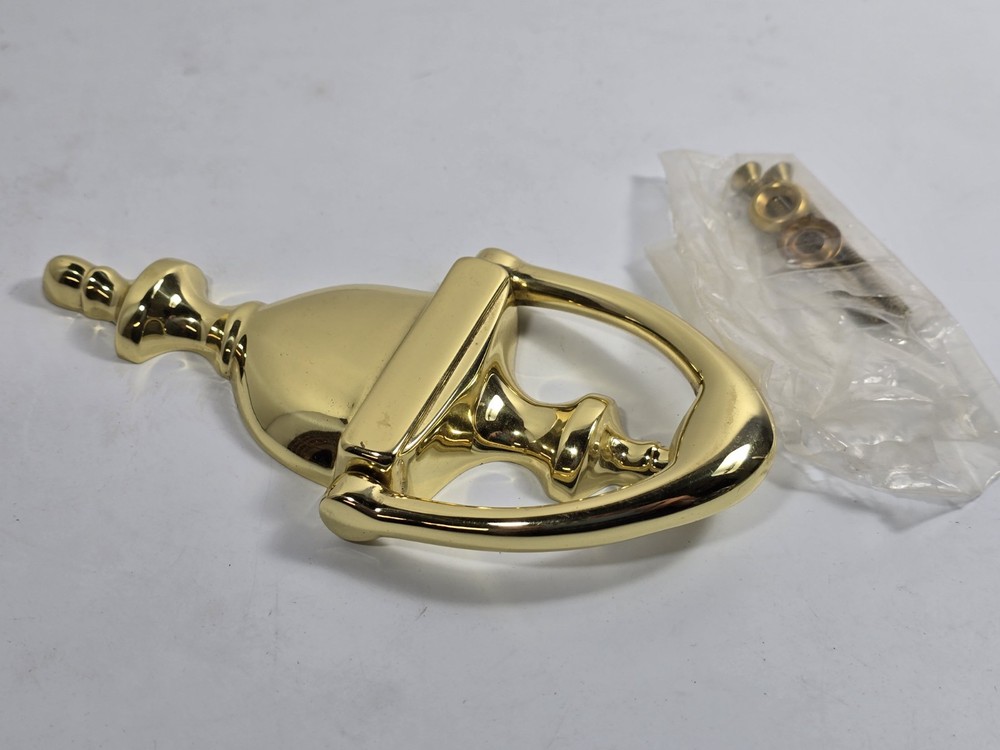 Polished Solid Brass Door Knocker 6 1/4" New with Fasteners