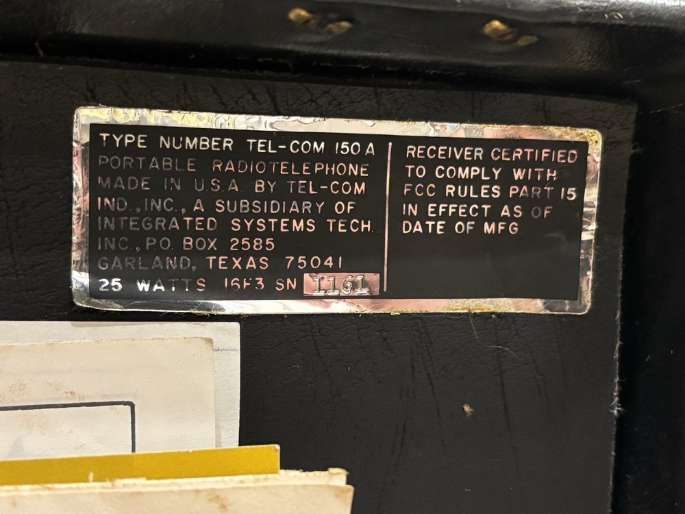 Integrated Systems Technology Tel-Com 150A Mobile Briefcase Telephone Paperwork