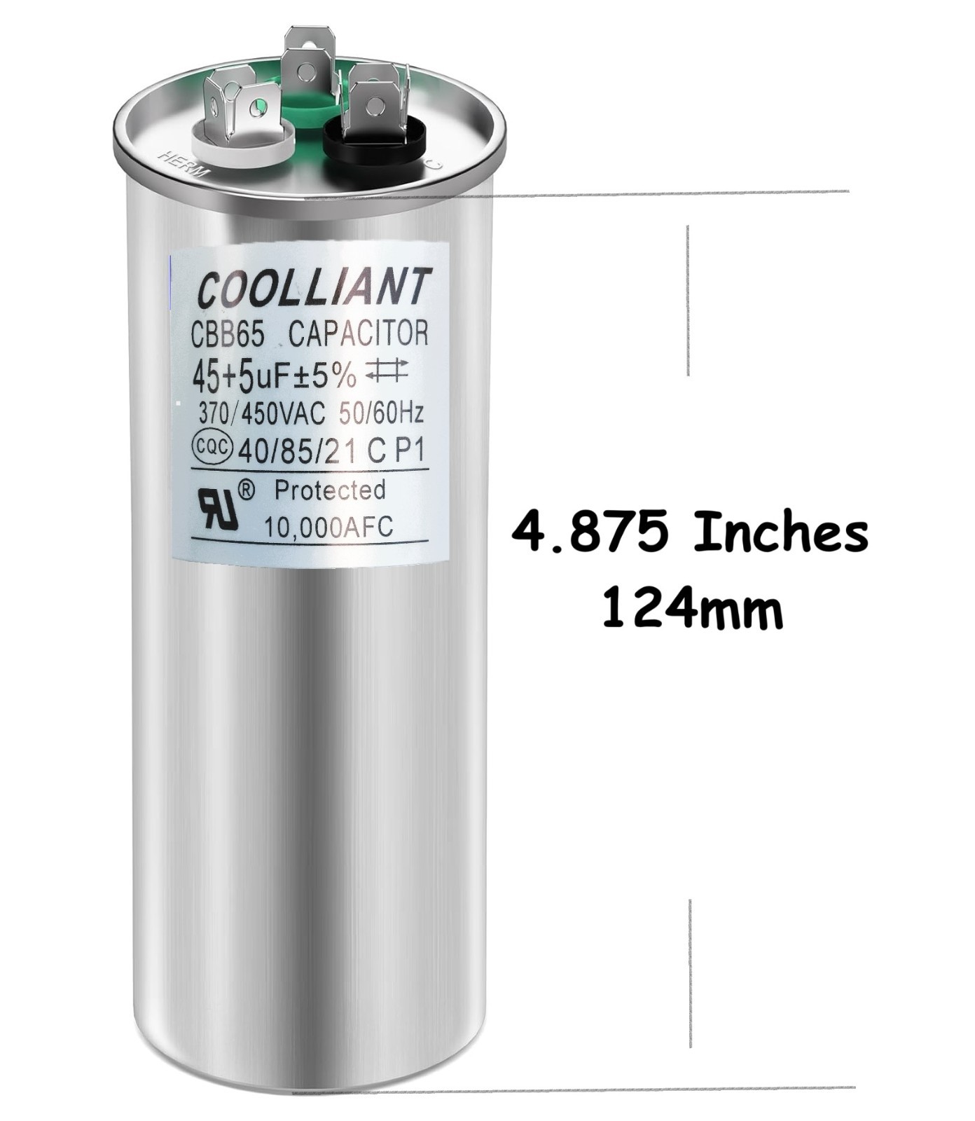 HVAC 45+5(uF/MFD) Dual Run/Start Capacitor for A/C Fan Motor and Compressor unit