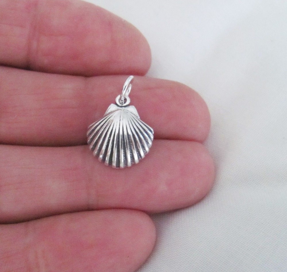 Sterling Silver scallop sea shell charm