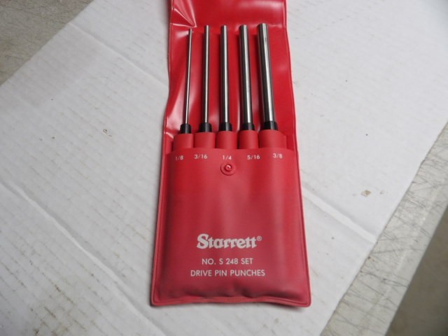 Starrett 248 Drive Pin Punch Set of 5 with Pouch, New Tool
