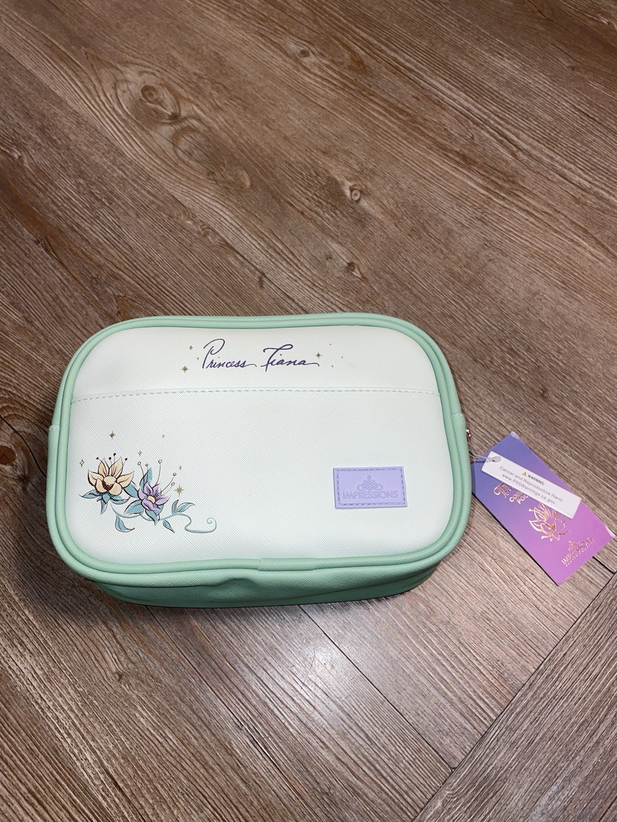 Disney Princess Tiana Cosmetic Bag Floral Design New With Tags