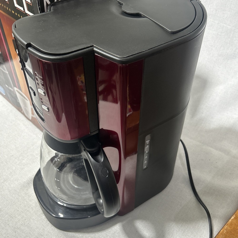 Mr Coffee 12 Cup Programmable Coffee Maker Red Metallic BVMC-TJX36