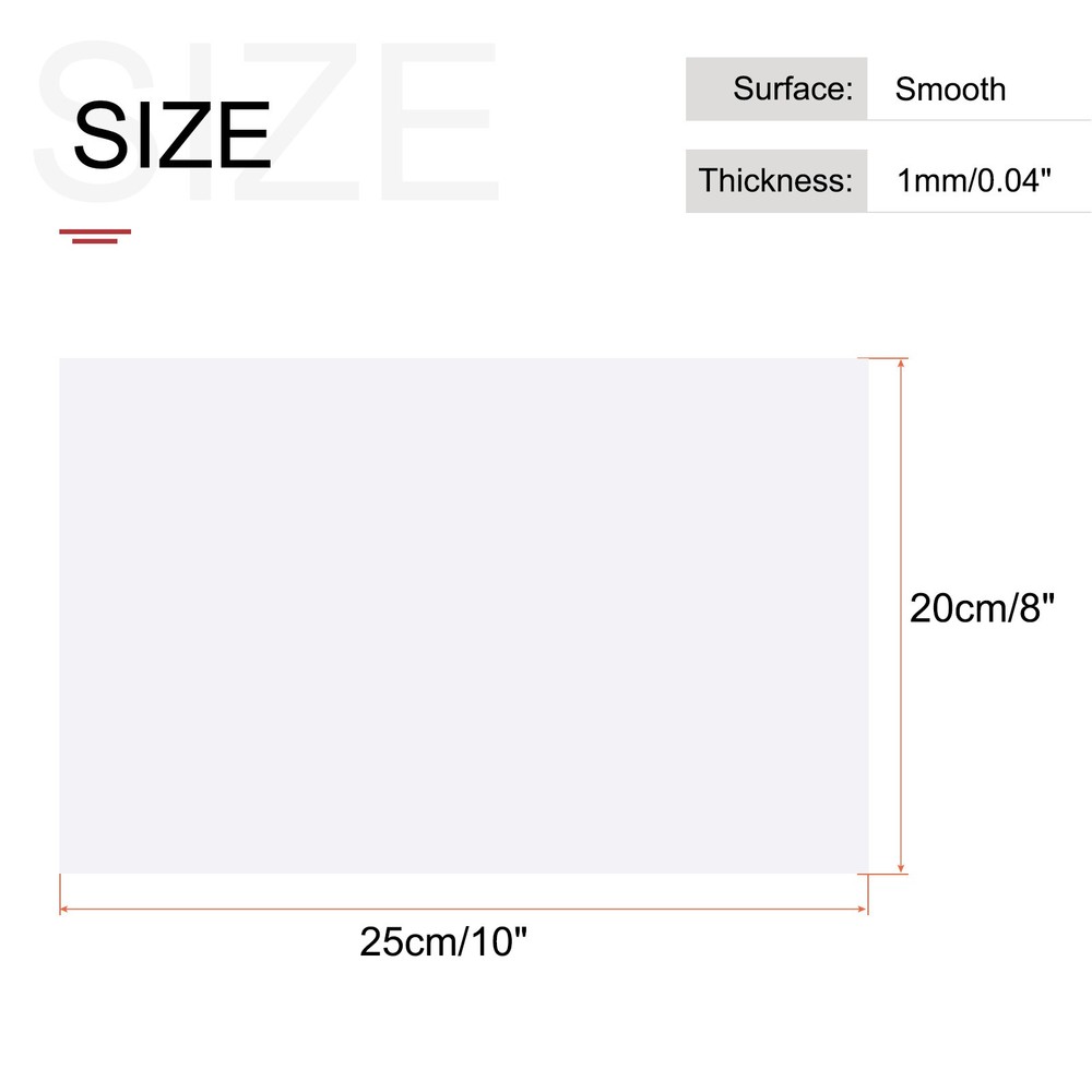 ABS Plastic Sheet 10" x 8" x 0.04" ABS Styrene Sheets White