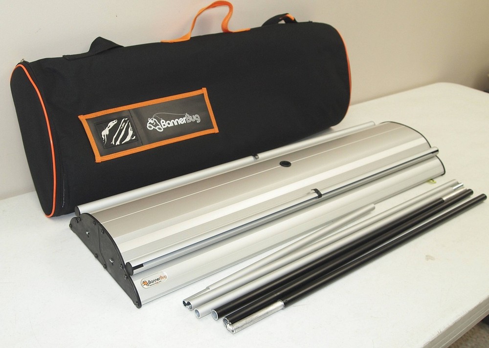 Nice!! BANNERBUG "Roll Up 'Dual Sided' Banner Stand" (Banner Bug) with SOFT CASE