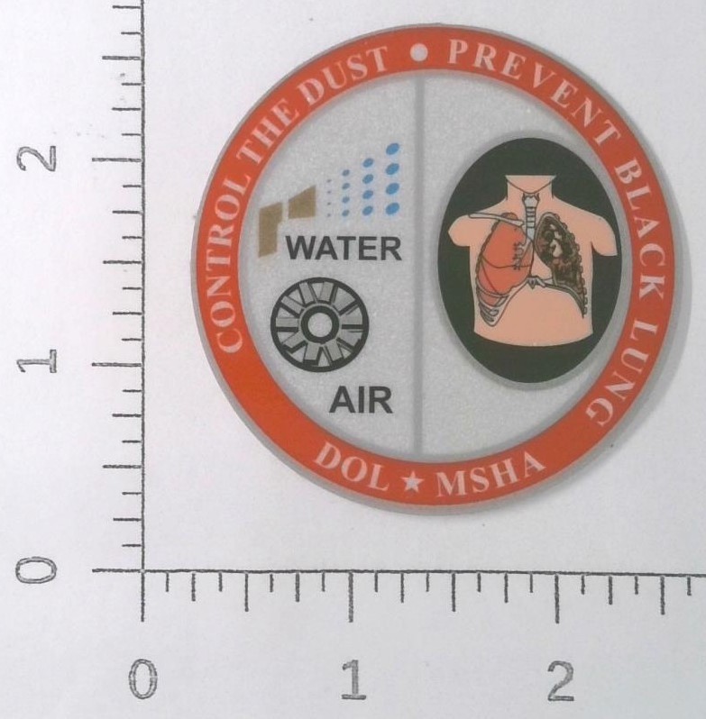 MSHA US DOL Control The Dust Prevent Black Lung Coal Mining Sticker Decal