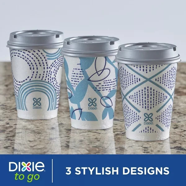 Dixie To Go Disposable Hot Cups & Lids - 12oz