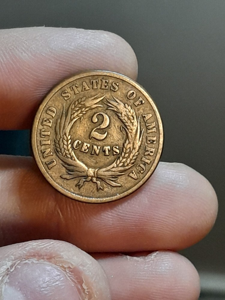 1864 Two Cents Piece Large Motto