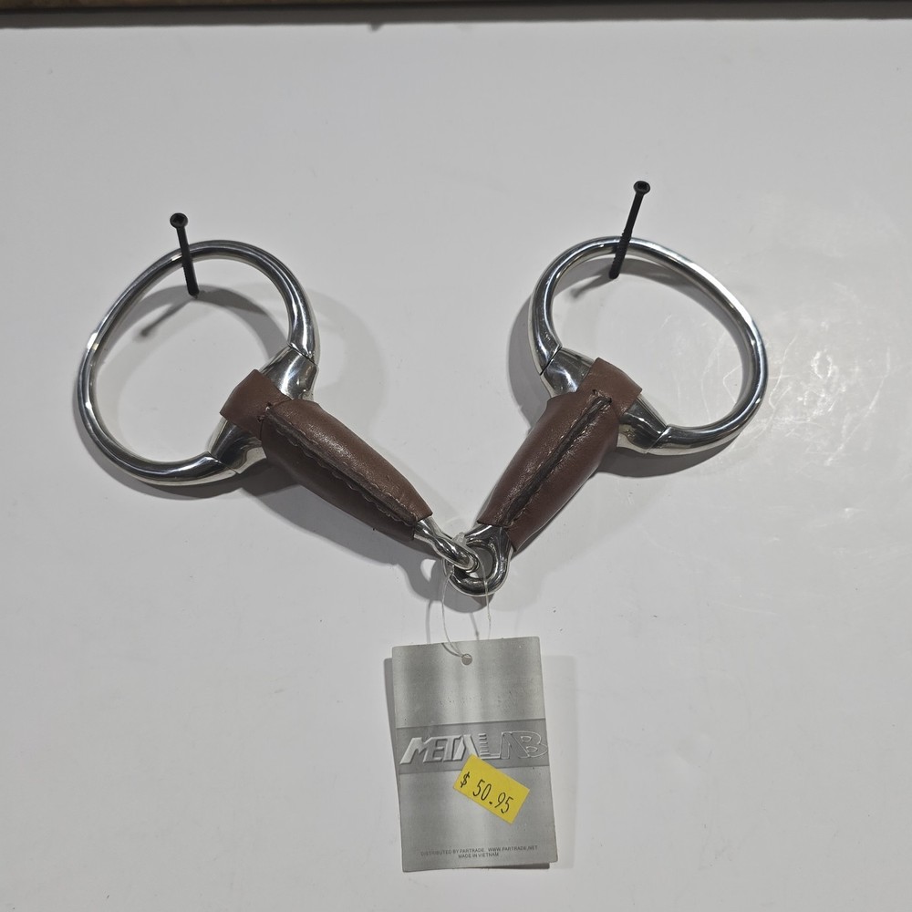 METALAB Eggbutt Leather Covered Snaffle Bit