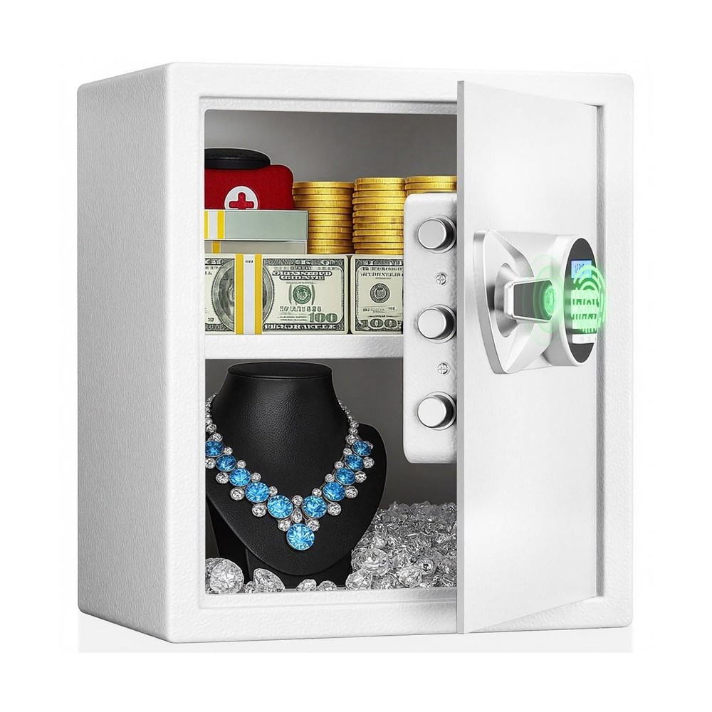 BlackSmith Home Safe Box 1.5 Cub Quick Access Biometric Safe with LCD Display...