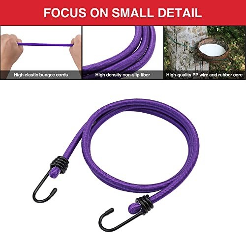 Heavy Duty Bungee Cords Set - 22 PCS Assorted Sizes with Hooks & Storage Jar