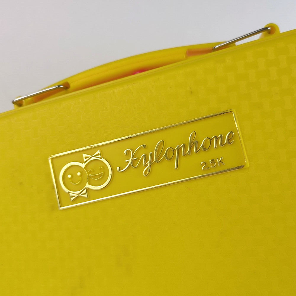 Portable 25 Note Xylophone Bright Yellow Plastic Case Collapsible Table Top