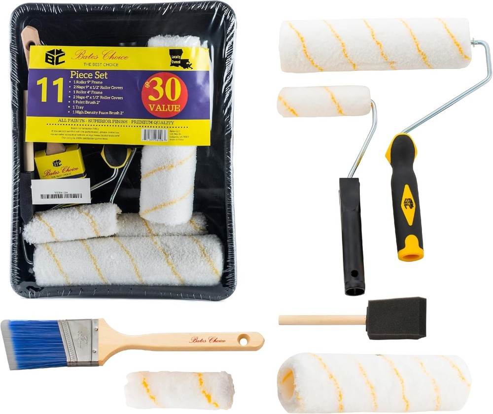 Paint Tray Set, Paint Rollers, Paint Brushes for Wall, Tray, Roller Brush, 11...