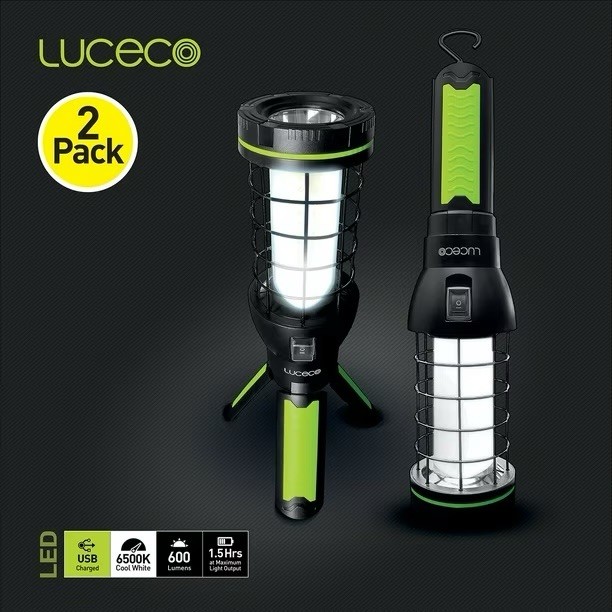 Luceco Rechargeable Olympia Tripod 360° Work Light Twin Pack