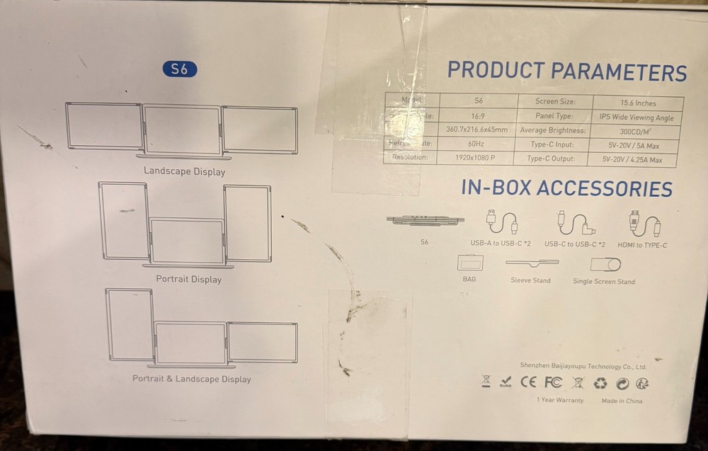 S6 Triple Screen Laptop Screen Extender