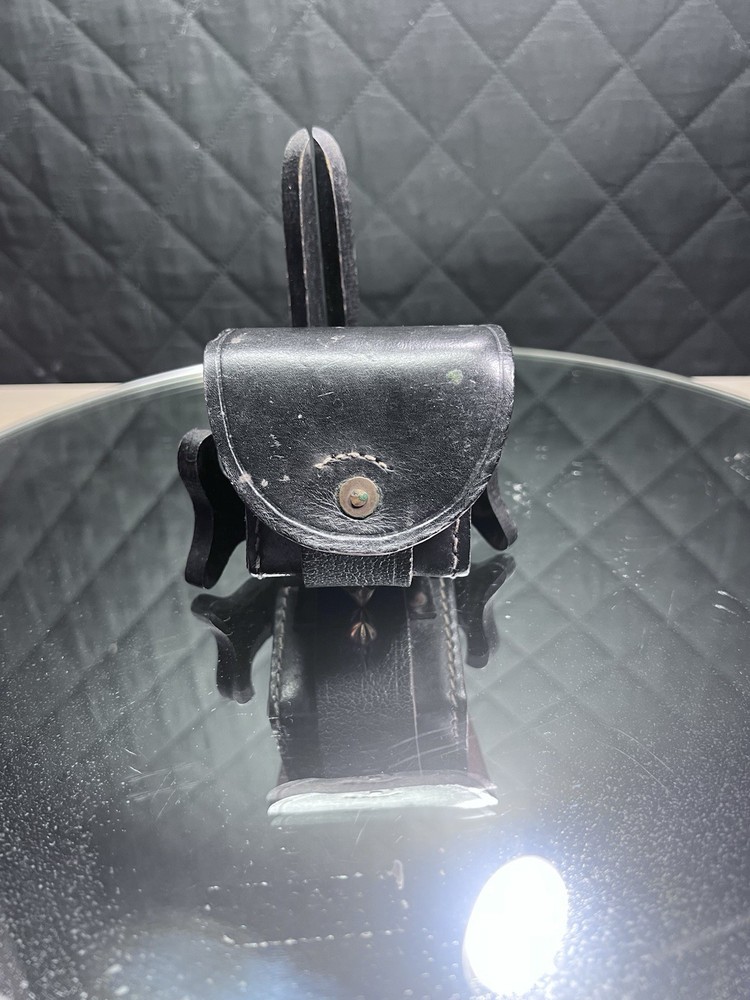 Muzzleloader Cap Or Ball Belt Pouch Black Leather Owb