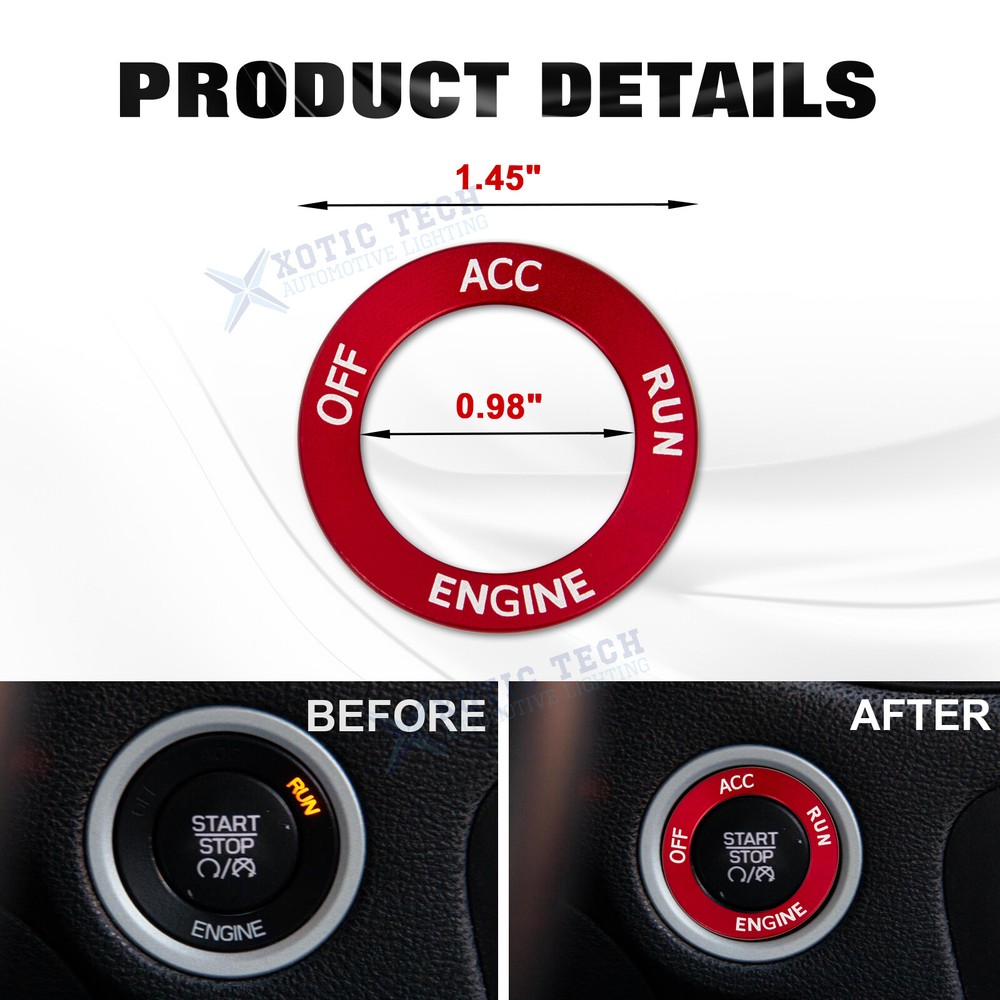 Engine Start Stop Button Cover Trim Ring For Dodge Charger Challenger Durango