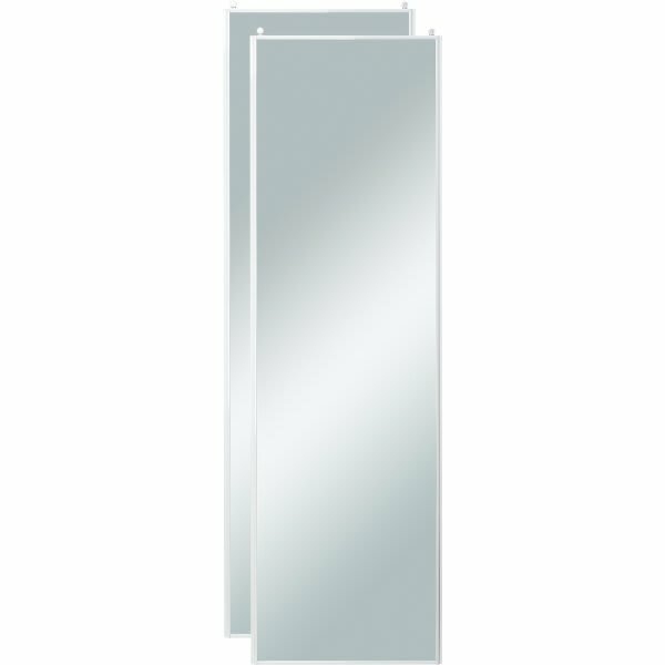 96" x 96" White Framed Mirror Door