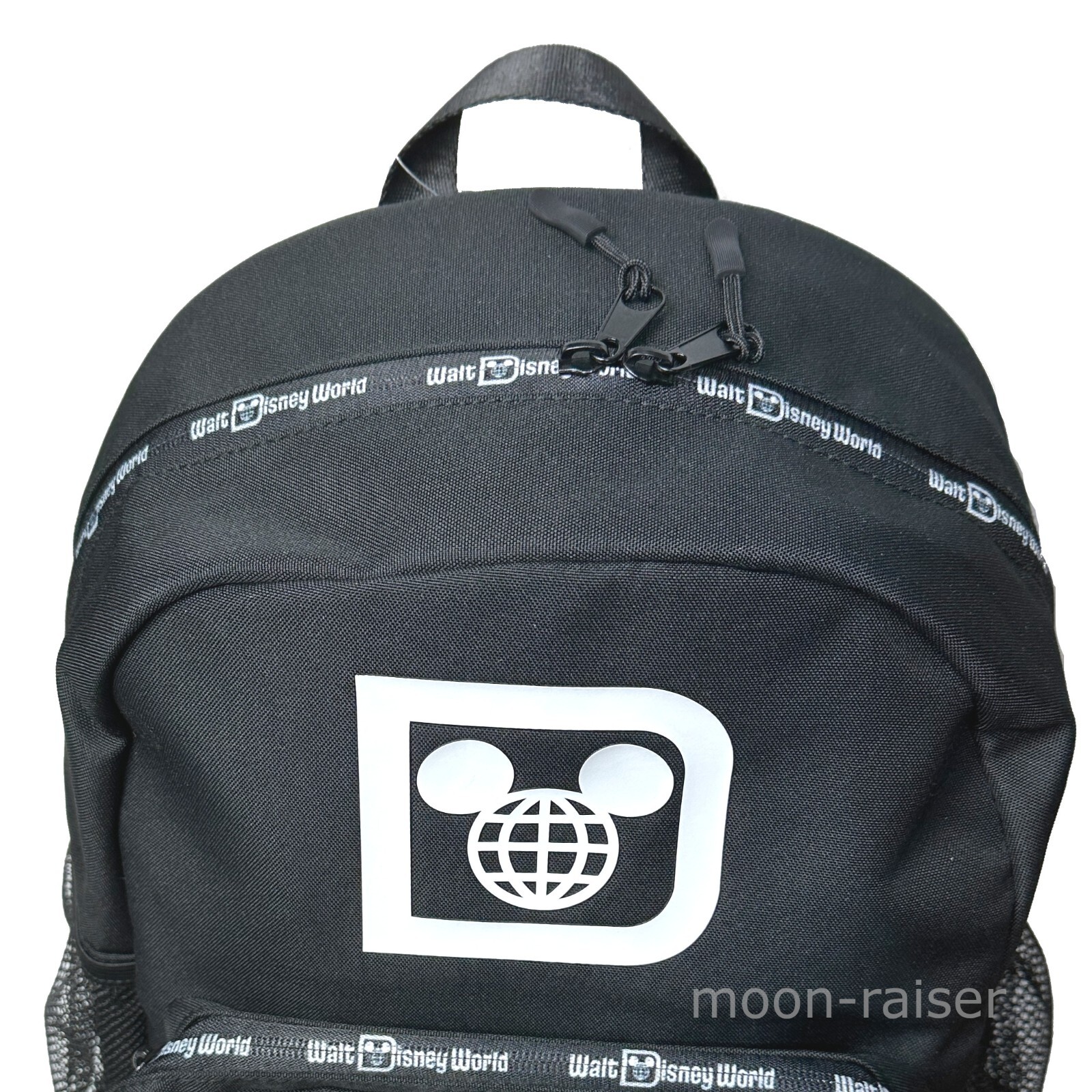 Disney Parks Walt Disney World Logo Backpack Large 17" Black Shoulder Bag