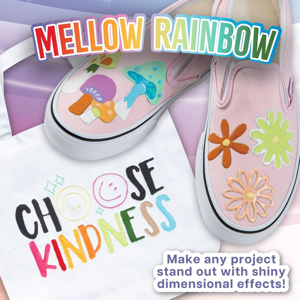 Dimensional Fabric Paint, Mellow Rainbow 20 Count