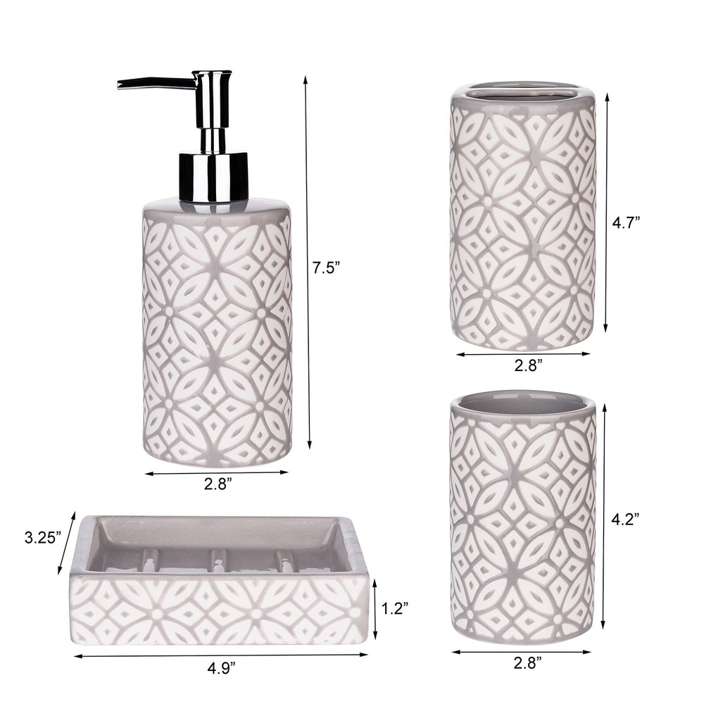 - Groovy Bathroom Accessories Set - Complete Bath Accessory Sets Includes Soa...