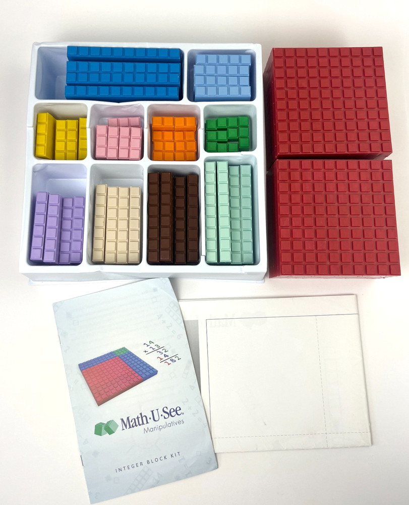 Math U See Integer Block Kit Manipulatives w Case Incomplete Homeschool