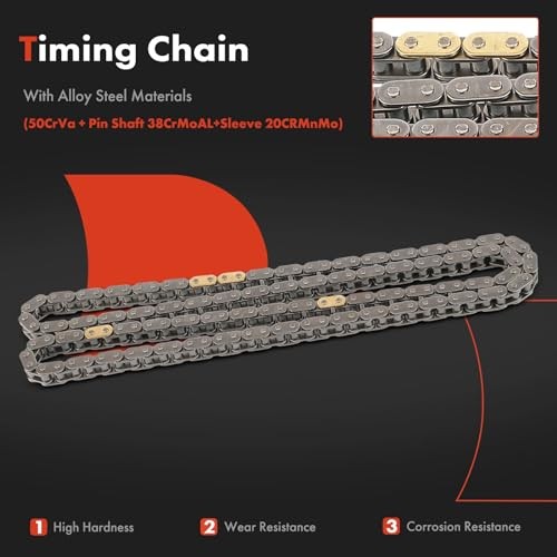 7PCS Engine Timing Chain Kit W/Sprocket & Tensioner & Guide Compatible with