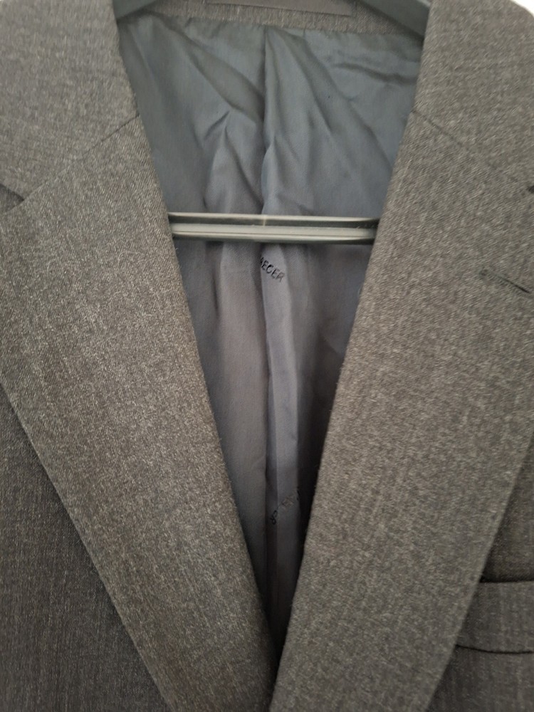 Jaeger Men's Dark Grey Wool Blazer Jacket 46R