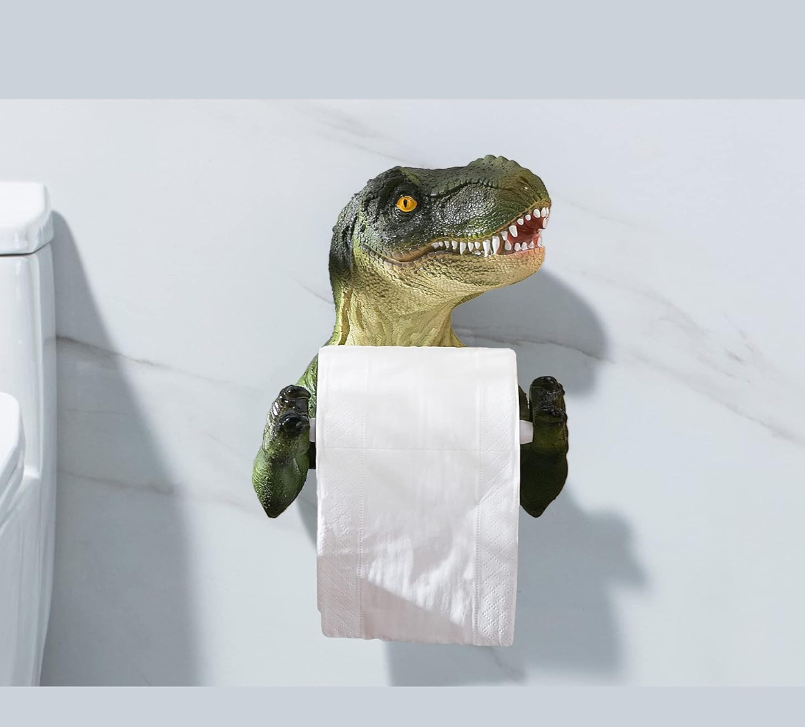 Dinosaur Toilet Paper Holder Wall Mount, Dino Towel Holder for Bathroom Wall ...