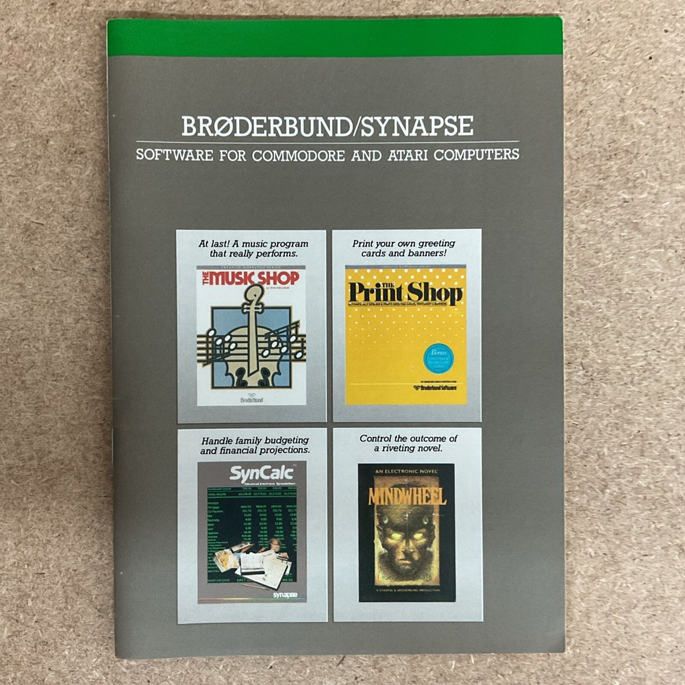 Brøderbund/Synapse Software For Commodore And Atari Computers 1985