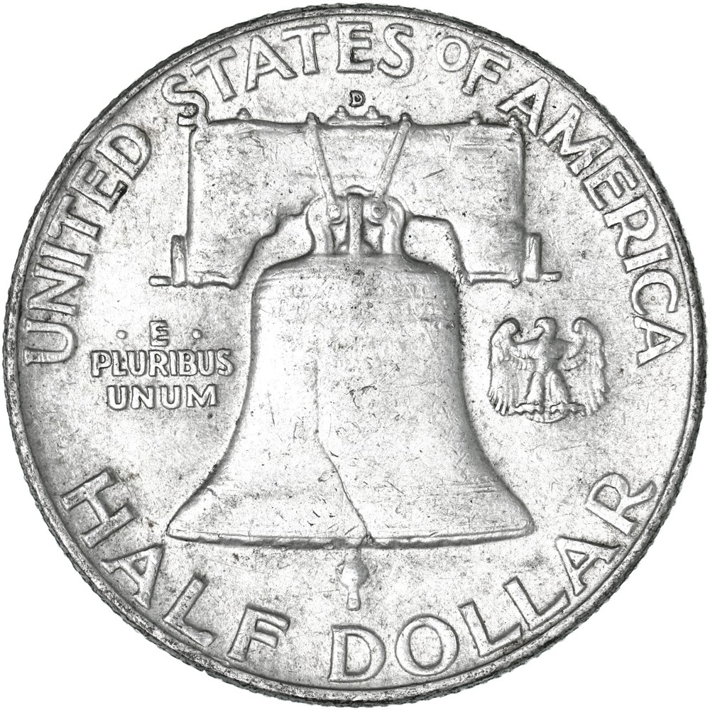 1960 D Franklin Half Dollar 90% Silver Very Fine VF