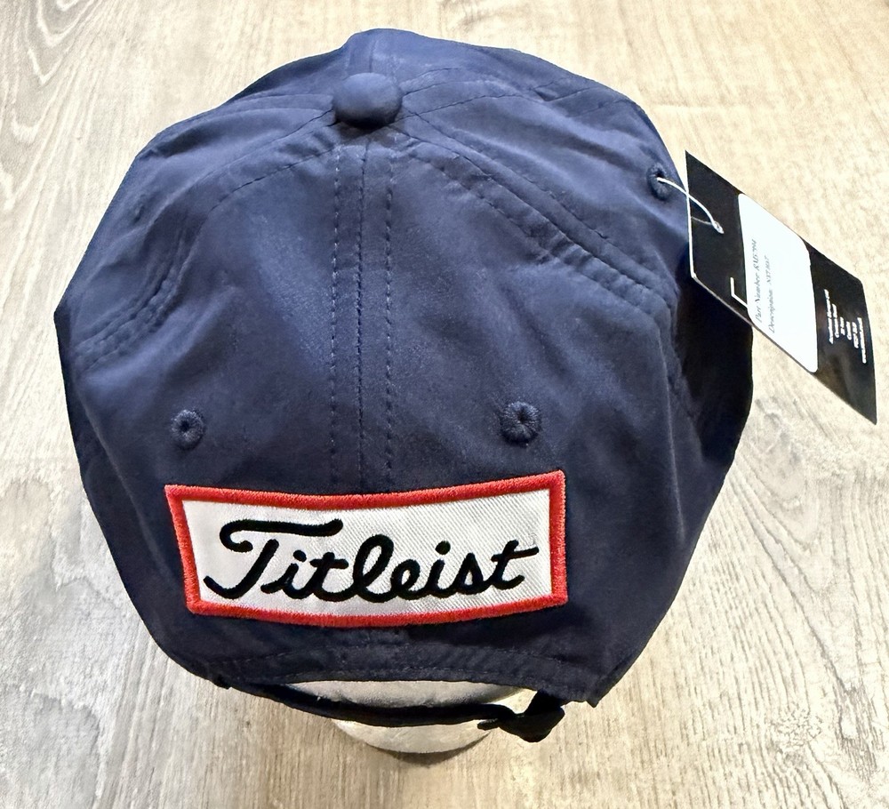 Titleist NXT Tour Adjustable Strap Golf Hat Script NOS Navy Blue NWT