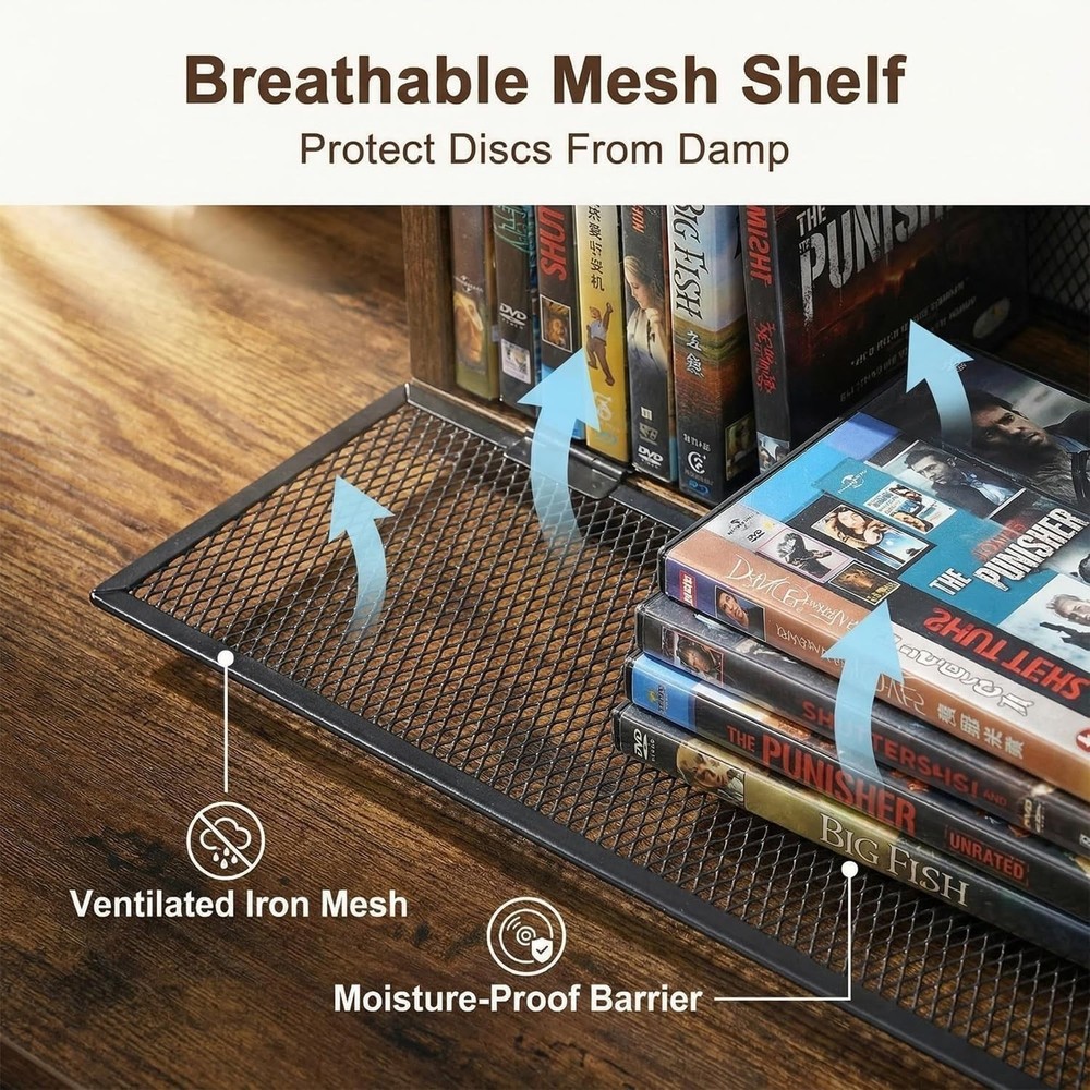 CD DVD Storage Rack 2-Pack - Portable Holder for 56 DVDs or 64 Blu-rays